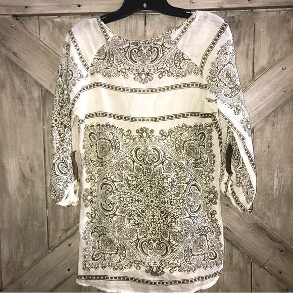 Eye Candy Paisley Printed Top Blouse Shirt - Picture 5 of 8